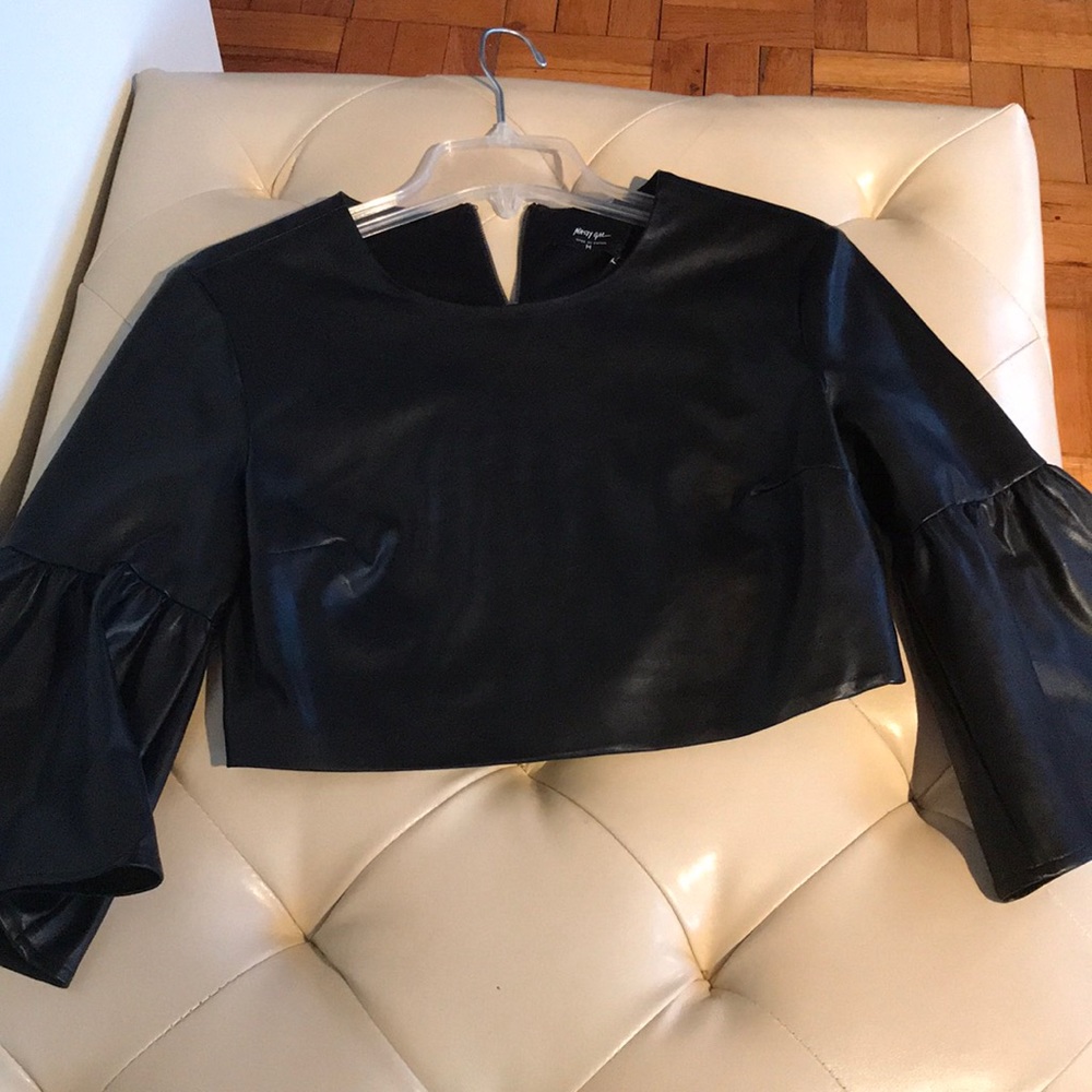 Nasty Gal crop faux leather top